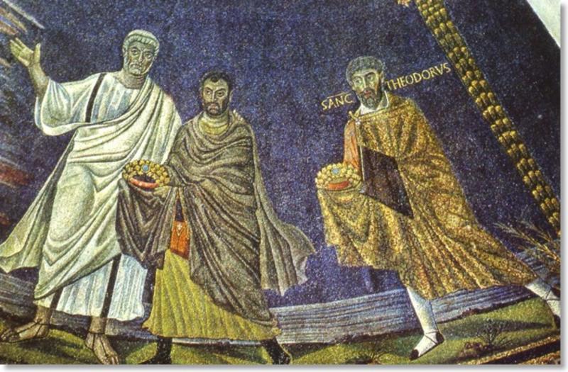 Fresco of saints in late antiquity
